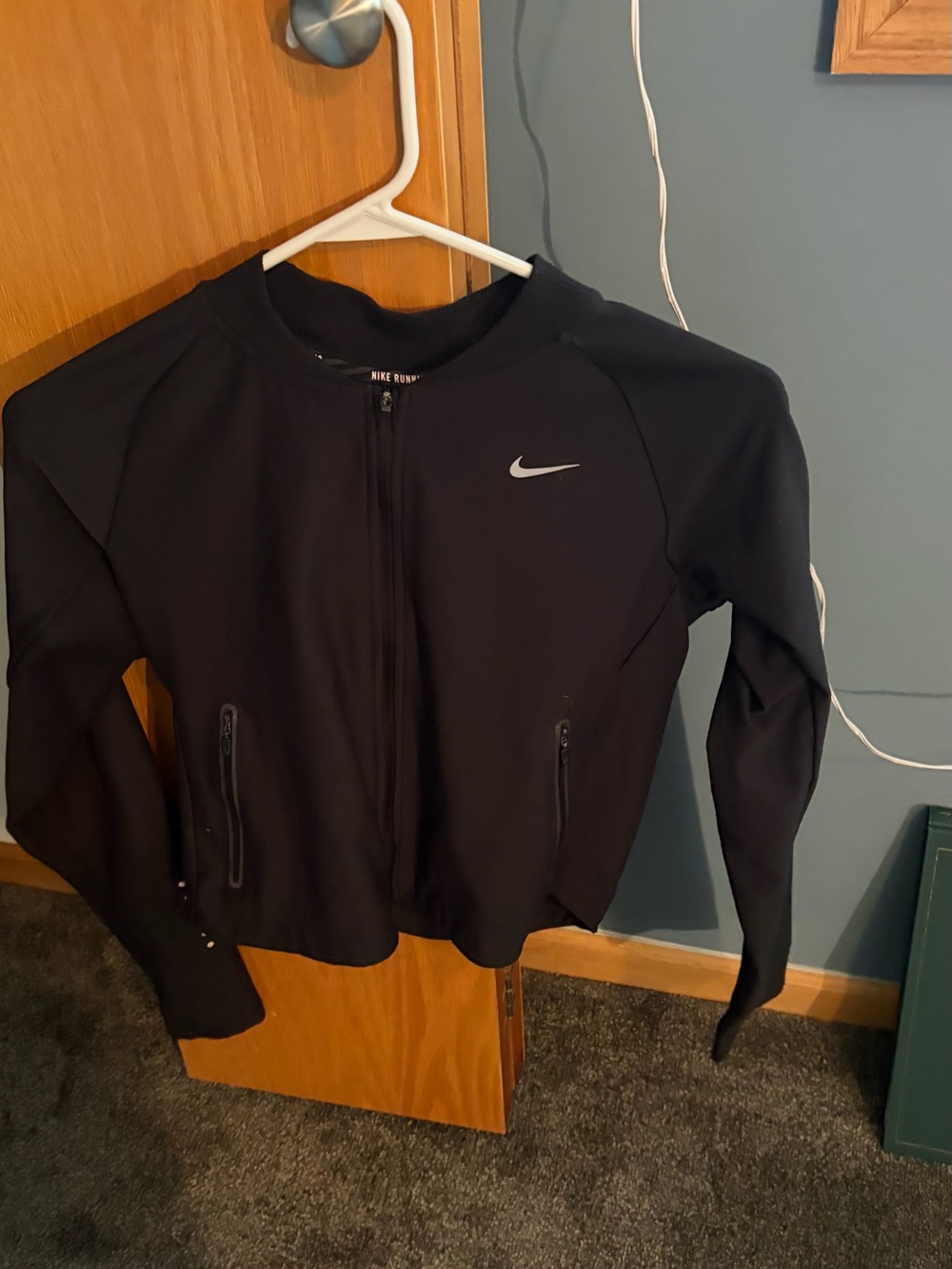 Nike Black Bomber Jacket with Silver Swoosh